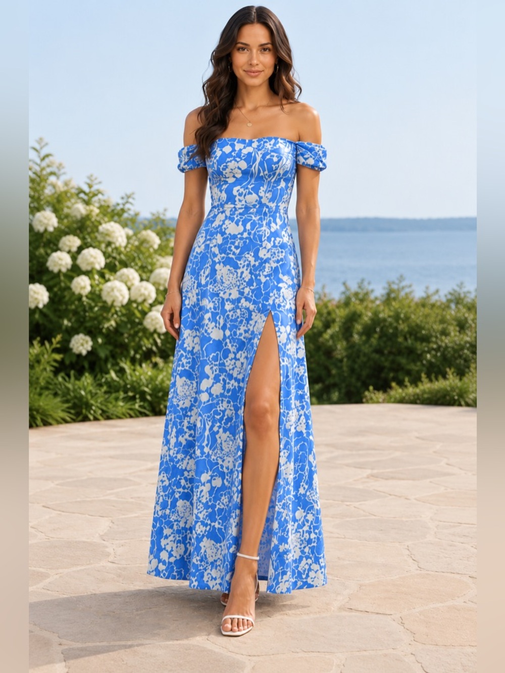 Abercrombie Camille maxi dress with slit wedding guest